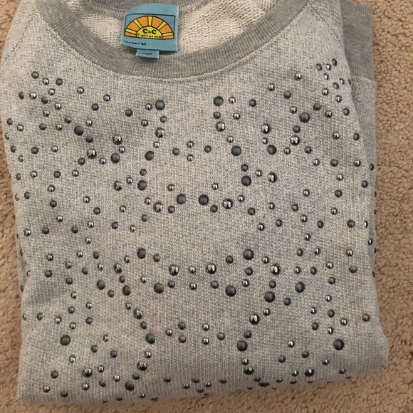 C and C California gray studded sweatshirt - Picture 2 of 8